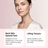 Crema de Cuello con Colágeno cuida suavemente la piel del cuello y el cuerpo, proporcionando hidratación, suavidad y tersura aptas para la piel con cuidado de masaje