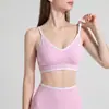 Top esportivo de cor bloco novo transfronteiriço, sutiã de ioga com absorção de choque, top de ioga fitness ao ar livre, regata