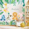 Nuevo LD96020 Planta Tropical Verde León Conejo Jirafa Elefante Habitación Infantil Decoración de Pared para el Hogar Adhesivo de Pared