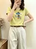 Camiseta de algodón acanalado de trece filas, fuente física, para mujer, directo de fábrica, top de manga corta ajustado, suministro exclusivo segunda tanda de verano