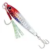 Placa de hierro al por mayor cebo Luya pez plomo 10g-60g tiro largo cinco colores láser placa de hierro ranura de sangre anzuelo Cebo de pesca para exteriores