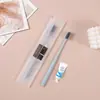 Kit de Higiene Pessoal Descartável para Hotel, Escova de Dentes Descartável com Pasta de Dente para Hotel, Conjunto de Escovas de Dentes com Cerdas Macias, Específico para Hotéis e Pousadas