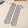 Calcetines de algodón peinado de doble aguja para niñas, clase A, con lazo de encaje, estilo apilado, para bebés