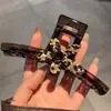 Pasador Grande de Flor con Estampado de Leopardo, Pasador en la Parte Trasera de la Cabeza, Accesorios para el Cabello de Alta Gama, Pasador Simple y Versátil, Tocado de Moda para Mujer