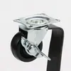 Rueda giratoria metálica de 1.5 pulgadas, rueda móvil de freno lateral plano, pequeño esterilizador, rueda universal, rueda giratoria de freno lateral con freno
