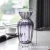 Vaso de Vidro Listrado Vertical Transparente Vaso de Flores Hidropônico Decoração de Mesa para Sala de Estar Ornamento Criativo Estilo Ins Fresco