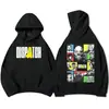 Sudadera con Estampado Gráfico, Manga Larga, Lana, Invierno, Con Capucha, Unisex, Corte Holgado