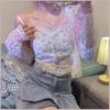 Camisola Francesa Encaje Encaje Ropa Interior Ropa Exterior Borde de Huevo Dulce Popular en Internet Espalda Hermosa Top Corto