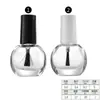 Frascos Transparentes Redondos e Quadrados para Esmalte 5ml 10ml 15ml Frascos de Vidro para Cosméticos com Tampa e Pincel