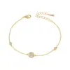 Pulsera de Mano Personalizada con Circonita Microincrustada y Baño de Oro Real para Mujer, Pulsera Geométrica de Diseño de Nicho, Pulsera Exquisita de Estilo para el Trabajo