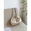 Bolso de Cadena con Lazo para Mujer, Pequeño, Fresco, Primavera Temprana, Dulce, Bolso de Hombro, Cuero Suave, Plisado, Femenino, Rojo, Tipo Cubo
