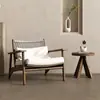 Silla Sillón Retro Cuerda Exterior Estilo Wabi-Sabi Silla Individual Ratán Balcón Jardín B&B Patio Madera Maciza Muebles Anticorrosión