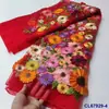 Moda primavera y verano bordado estilo bosque, apliques grandes de hilo de colores bordados a máquina, base de malla de gasa ligera tela de encaje bordado, encaje 3D