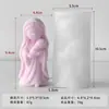 Molde de Silicona para Velas Perfumadas de Niña Rezando Jiahuimei Molde para Adorno de Yeso Perfumado o Resina para Bricolaje