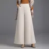 Calça de Lã de Temperamento Wide-Leg Feminina Outono/Inverno 2026 Nova Cintura Alta Emagrecedora Longa Drapê Versátil Baggy Casual