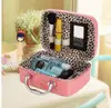 Estuche de Maquillaje Estilo Coreano con Patrón de Piedra, Bolso de Mano para Mujer con Espejo, Caja de Almacenamiento Cuadrada, Caja de Maquillaje Personalizada