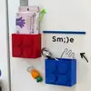 Prateleira de Armazenamento Magnética, Blocos de Montar Fofos, Caixa de Armazenamento com Absorção Magnética, Adesivo Decorativo para Geladeira, Suporte de Armazenamento para Filme Plástico, Adesivo de Geladeira, Pendurador de Parede