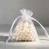 Bolsa de gasa de nailon con cordón para joyería, bolsa de embalaje de malla, bolsa de gasa para dulces de boda, bolsa de almacenamiento de malla de nailon