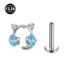 Pendientes de aleación de titanio F136 de 0,9 mm con diseño de espina de gato para e-sports, forma de corazón de gota de agua, anillos para labios, tachuelas para cartílago del oído, joyería para piercing