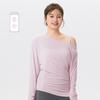 Ropa de Yoga de Talla Grande con Mangas Largas, Hombros Asimétricos Femeninos, Prendas Exteriores Ajustadas, Tops para Chicas con Curvas, Blusas Deportivas Casuales Sueltas y Transpirables