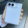 Adequado para Apple 18 DUO, capa de celular em PC com textura de fibra de carbono, capa de celular dobrável transparente para iPhone 18 DUO