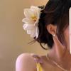 Horquilla de flor de cymbidium con ambiente primaveral, foto súper hada, clip de flor de simulación, clip de tiburón, accesorios para el cabello, clip para la cabeza