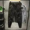 Pantalones casuales Taitao retro americano costuras personalizadas overol de moda marca de moda masculina tobillo atado corte ajustado pantalones casuales versátiles