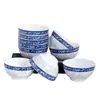 Cuencos y Platos de Porcelana Azules y Blancos, Vajilla para Restaurante, Cuencos para Uso Doméstico y Comercial, Cuencos para Arroz, Cuencos para Sopa, Cuencos Anti-Quemaduras para Gachas y Fideos Instantáneos