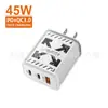 Cargador Multi-Puerto con Patrón de Cristal X Acc Adecuado para Adaptador de Corriente de Teléfono Móvil Apple Carga Rápida Qc3.0 Regulaciones Europeas y Americanas