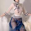 Huan também roupa íntima sexy sexy cheongsam perspectiva antiga pura quer uniforme livre qing pijama terno ny