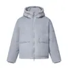 Chamarra de Plumón con Capucha FORN3 Acolchado Diagonal Chaqueta Puffer Corta para Hombre con Cordón en la Capucha Resistente al Viento Engrosada Ropa de Abrigo Cálida