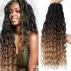 Europa y Estados Unidos cabello largo rizado profundo 24 pulgadas Soft Locs Crochet Hair pre lo
