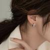 Pendientes de tablero de ajedrez en blanco y negro de la versión coreana, diseño de nicho femenino, pendientes de alta gama 2022, nuevos pendientes de moda.