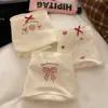 Braguitas de algodón puro con estampado navideño "Conejo de fresa roja" 10A, antibacterianas, de algodón puro, para mujer, de largo extendido.