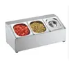 Bandeja de Servir de Aço Inoxidável com 3 Compartimentos para Loja de Chá com Leite, Loja de Sobremesas, Bandeja de Condimentos para Hot Pot, Caixa Organizadora de Ingredientes, Prato de Servir Fracionado Comercial