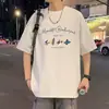Camiseta Corta de Manga Corta Resistente Estilo Americano para Hombres y Mujeres, Estilo Pareja, Marca de Verano Ins de Moda, Camiseta Holgada y Versátil de Media Manga