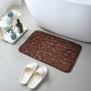 Felpudo de vellón coral con relieve de adoquines, alfombra de espuma viscoelástica, absorbente para puerta de baño y baño