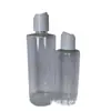 Garrafas plásticas transparentes de PET com tampas flip-top, garrafas reutilizáveis para loção, shampoo, tônico e embalagens de produtos químicos de uso diário, garrafas vazias disponíveis para personalização