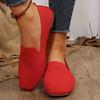 Sapatos Casuais Largos Slip-On Preguiçosos 2024 Novos Bico Quadrado Sola Reta Vazados Voador Tecido Transfronteiriços Cor Pura