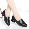 Zapatos de mujer de suela blanda de cuero suave de primavera y otoño 2023, zapatos de madre de mediana edad y anciana, zapatos de cuero, zapatos de trabajo cómodos e informales de tacón bajo