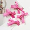 Paquete de 8 Moño de Listón Rosa Pasador Pequeño para el Cabello Pin de Prefacio Tocado ins Dulce Lindo Pasador Tejido para el Cabello