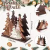Portarrollos de Papel de Cocina Árbol de Navidad Tallado en Madera Portarrollos de Papel de Cocina Tridimensional de Escritorio Base de Papel de Cocina de Madera Maciza Transfronteriza Portarrollos de Servilletas Madera