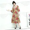 Vestido A-line Holgado de Manga Media y Cuello Redondo con Estampado Floral Retro Nuevo 2026, Estilo Suave y Elegante, Versátil para el Uso Diario