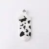 Meias de barco femininas Meias de algodão de verão bordado no calcanhar vaca manchas de desenho animado preto e branco meias rasas fabricantes atacado