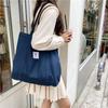910242 Café Color Sólido Ins Simple Artístico Retro Bolso de Hombro Único de Lona para Mujer Bolso Tote Bolso de Viaje Ligero