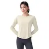 Top Deportivo Holgado de Secado Rápido para Mujer 2025 Nueva Ropa de Yoga Camiseta de Manga Larga Transpirable Aspecto Adelgazante Ropa para Correr Fitness