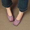 Zapatos Cuadrados de Piel de Vaca Lavada, Versátiles y Cómodos, Estilo Mueller 2025, con Lazo, Suela Plana, Cuero Genuino, Pantuflas de Exterior