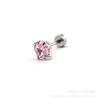 Aretes Redondos Transfronterizos Europeos y Americanos de Zirconia Aretes Geométricos de Acero Inoxidable de Acero de Titanio con Incrustaciones de Diamantes para Mujeres y Hombres Joyería de Aretes de Clavo para Hueso de la Oreja