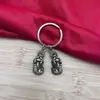 Chaveiro de Moeda dos Cinco Imperadores de Latão com Chaveiro de Cabaceira Pixiu Masculino e Feminino, Chaveiro Giratório Anjo da Guarda dos Doze Signos