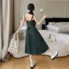 Foto Real de Vestido Jeans com Suspensório Casual Versátil, Vestido de Comprimento Médio Emagrecedor para Mulheres em Cores Azul, Cinza, Azul Claro e Vintage